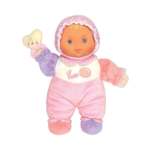 Jc Toys Lil Hugs Babys First Soft Doll, Pastel Outfit w/Rattle, 12in Caucasian 48000 - main